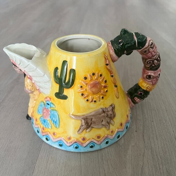 Vintage 1993 Omnibus Oci Ceramic Teepee Tea Pot 22oz - Picture 1 of 7